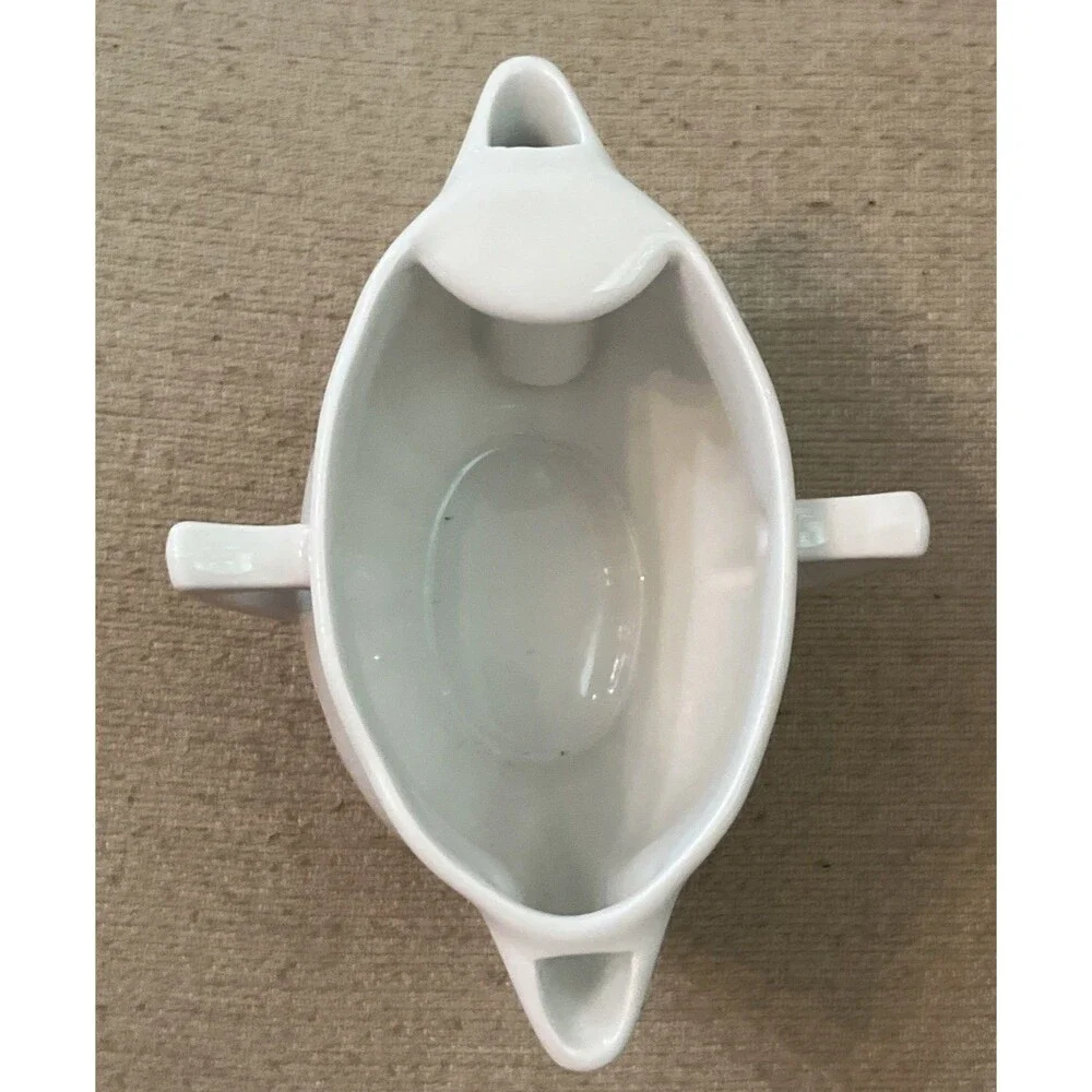 Vtg Pillivuyt France White Porcelain Double Spout & Handle 6